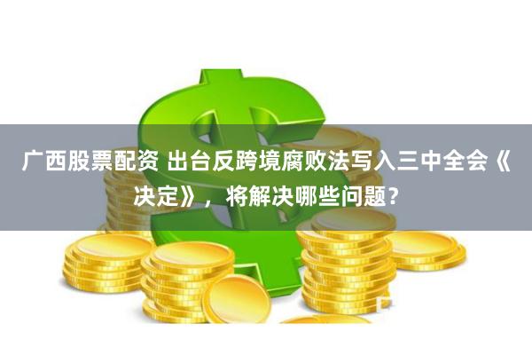 广西股票配资 出台反跨境腐败法写入三中全会《决定》，将解决哪些问题？
