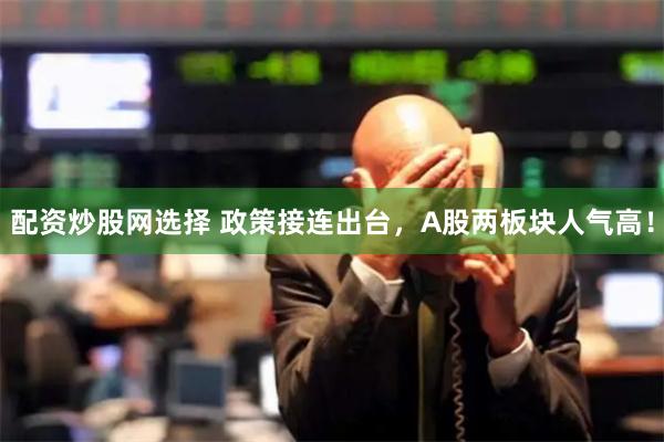 配资炒股网选择 政策接连出台，A股两板块人气高！